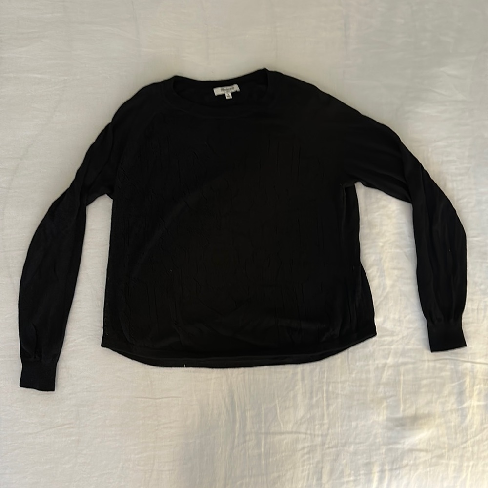 Madewell Black Floral Sweater